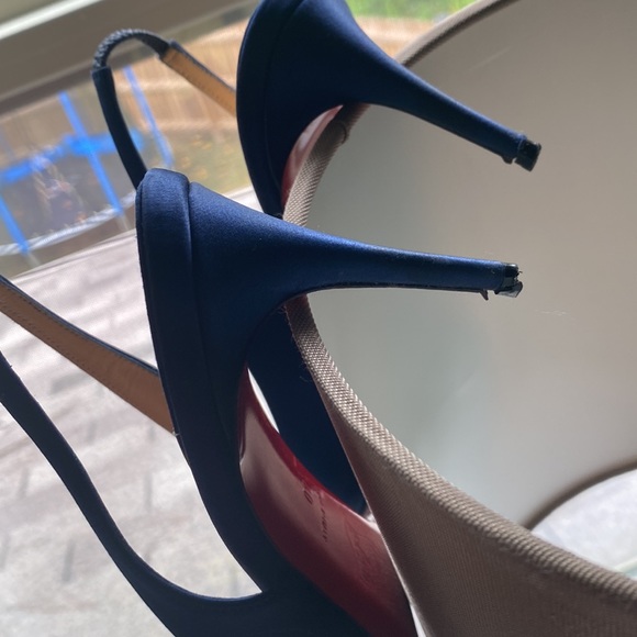 Yasling slingback pump satin blue 70mm christian louboutin - Picture 5 of 6